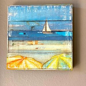 Coastal Beach Sailboat Wall Art Home Decor